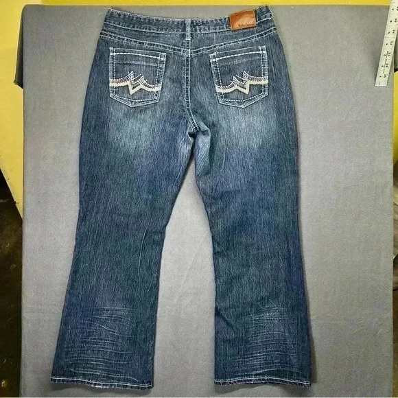 Maurices Denim Stretch Bootcut jeans Womens 7/8 X-Short Cute Blue Faded 1146 - Picture 8 of 10